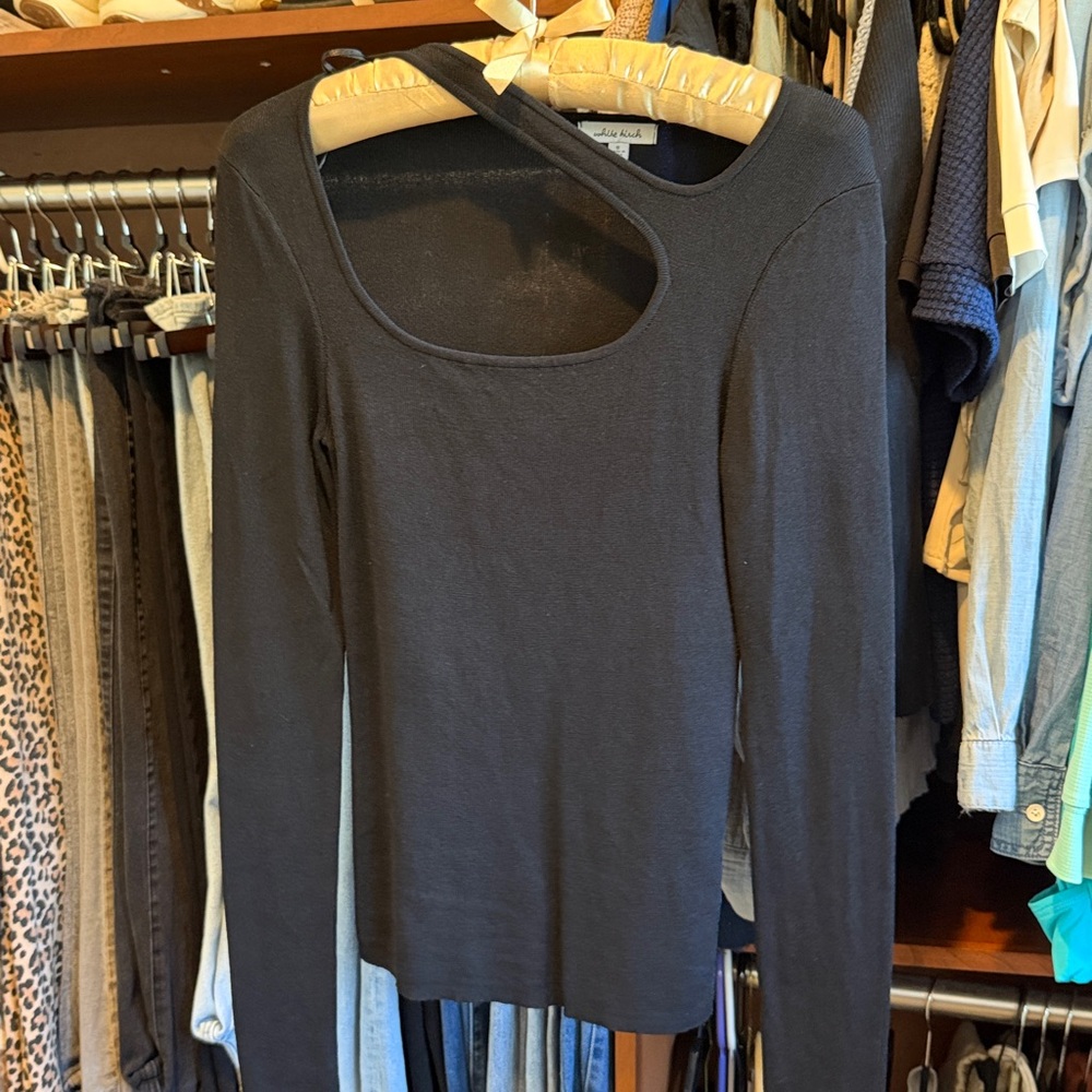 White Birch Elegant Black Knit Top